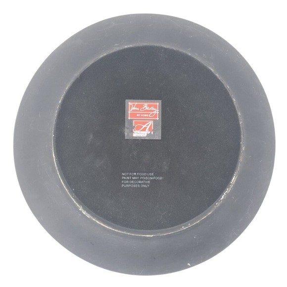 Vintage Vera Bradley Plate Decor Floral Black Hand painted 1990s - Picture 2 of 3